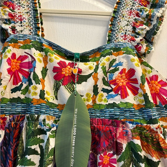 FARM Rio Orange Red Ruffled Tiered Sundress - Picture 3 of 6